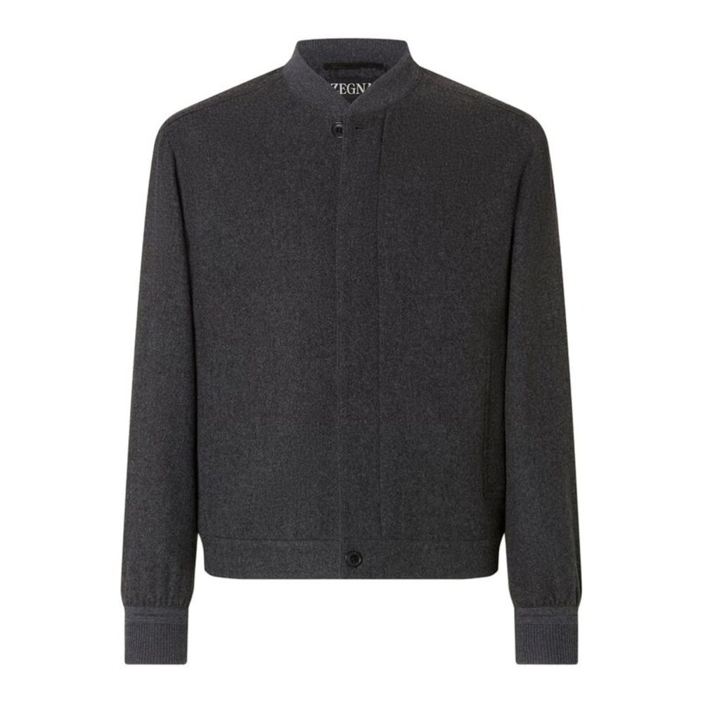 Zegna Men Dark Grey Multi-Melange Oasi Cashmere Elements Bomber Jacket